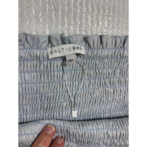 Baltic Born Smocked Floral Puff Sleeve Tiered Dress Blue Yellow 3XL Cottage NWT - Picture 7 of 9